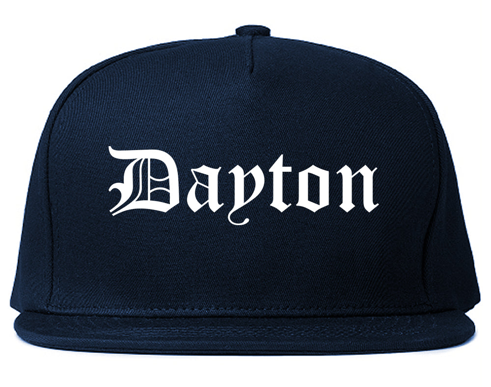 Dayton Texas TX Old English Mens Snapback Hat Navy Blue