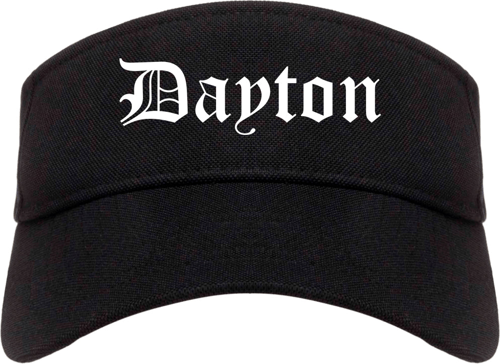 Dayton Texas TX Old English Mens Visor Cap Hat Black