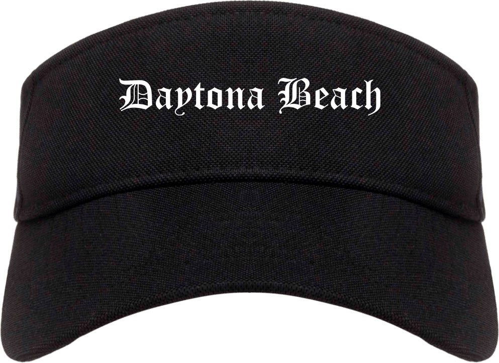Daytona Beach Florida FL Old English Mens Visor Cap Hat Black