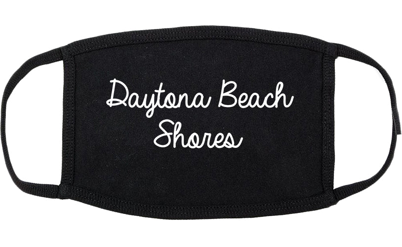 Daytona Beach Shores Florida FL Script Cotton Face Mask Black