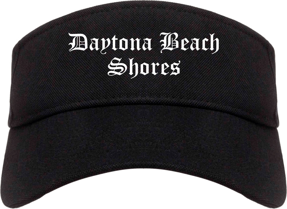Daytona Beach Shores Florida FL Old English Mens Visor Cap Hat Black