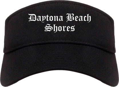 Daytona Beach Shores Florida FL Old English Mens Visor Cap Hat Black