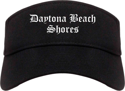 Daytona Beach Shores Florida FL Old English Mens Visor Cap Hat Black