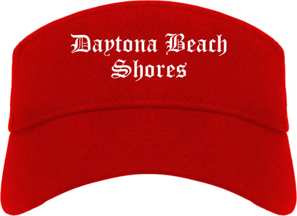 Daytona Beach Shores Florida FL Old English Mens Visor Cap Hat Red