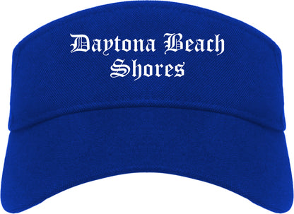 Daytona Beach Shores Florida FL Old English Mens Visor Cap Hat Royal Blue