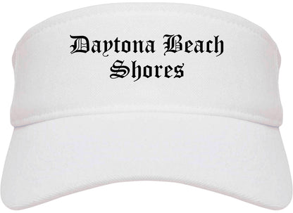 Daytona Beach Shores Florida FL Old English Mens Visor Cap Hat White