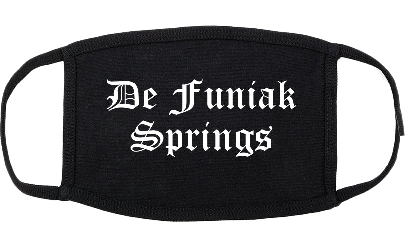 De Funiak Springs Florida FL Old English Cotton Face Mask Black