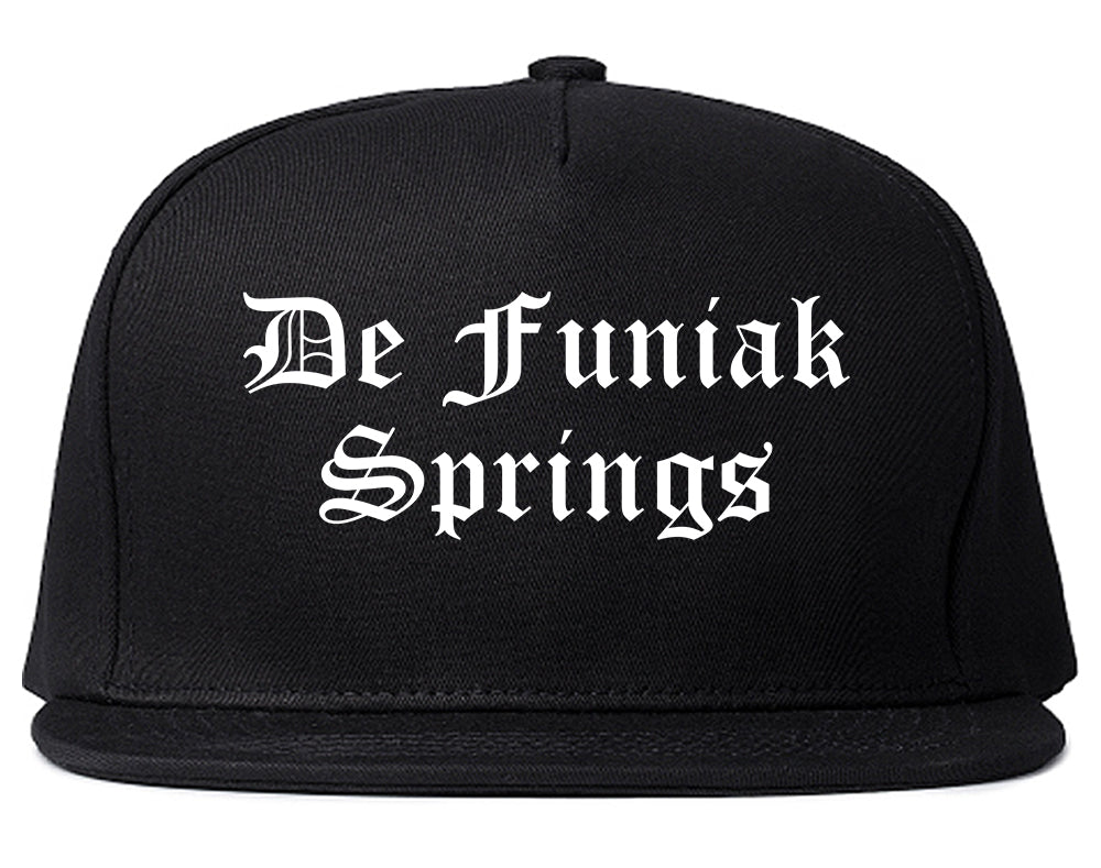 De Funiak Springs Florida FL Old English Mens Snapback Hat Black