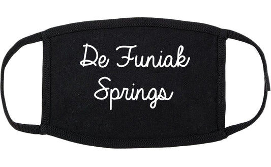 De Funiak Springs Florida FL Script Cotton Face Mask Black