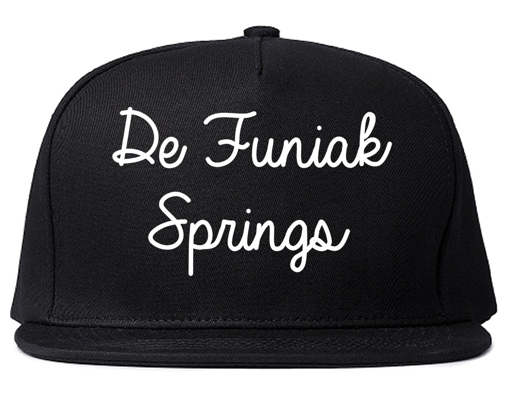 De Funiak Springs Florida FL Script Mens Snapback Hat Black