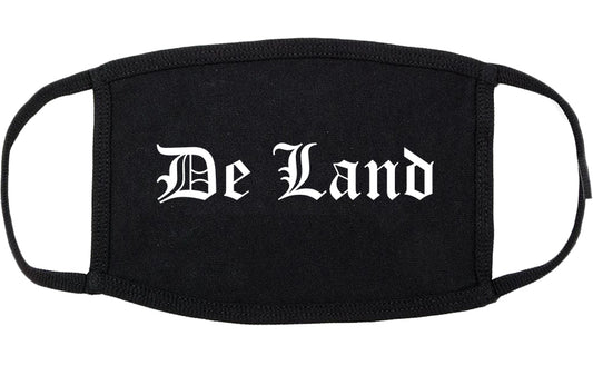 De Land Florida FL Old English Cotton Face Mask Black