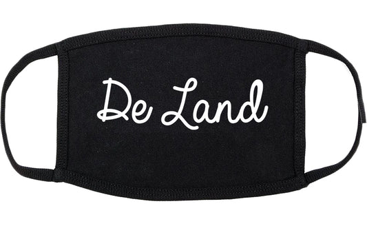 De Land Florida FL Script Cotton Face Mask Black