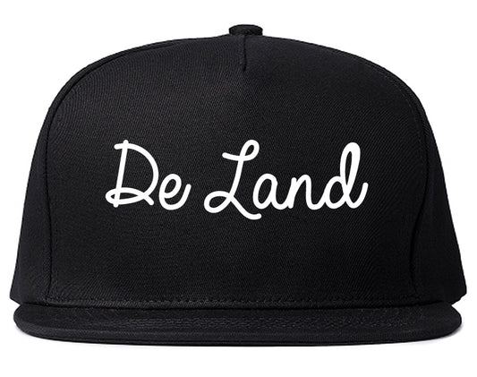 De Land Florida FL Script Mens Snapback Hat Black