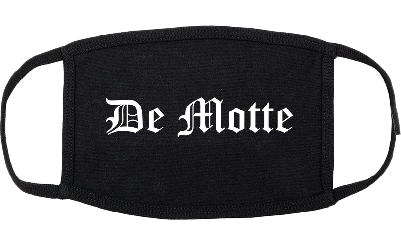De Motte Indiana IN Old English Cotton Face Mask Black