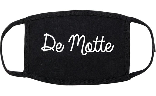 De Motte Indiana IN Script Cotton Face Mask Black