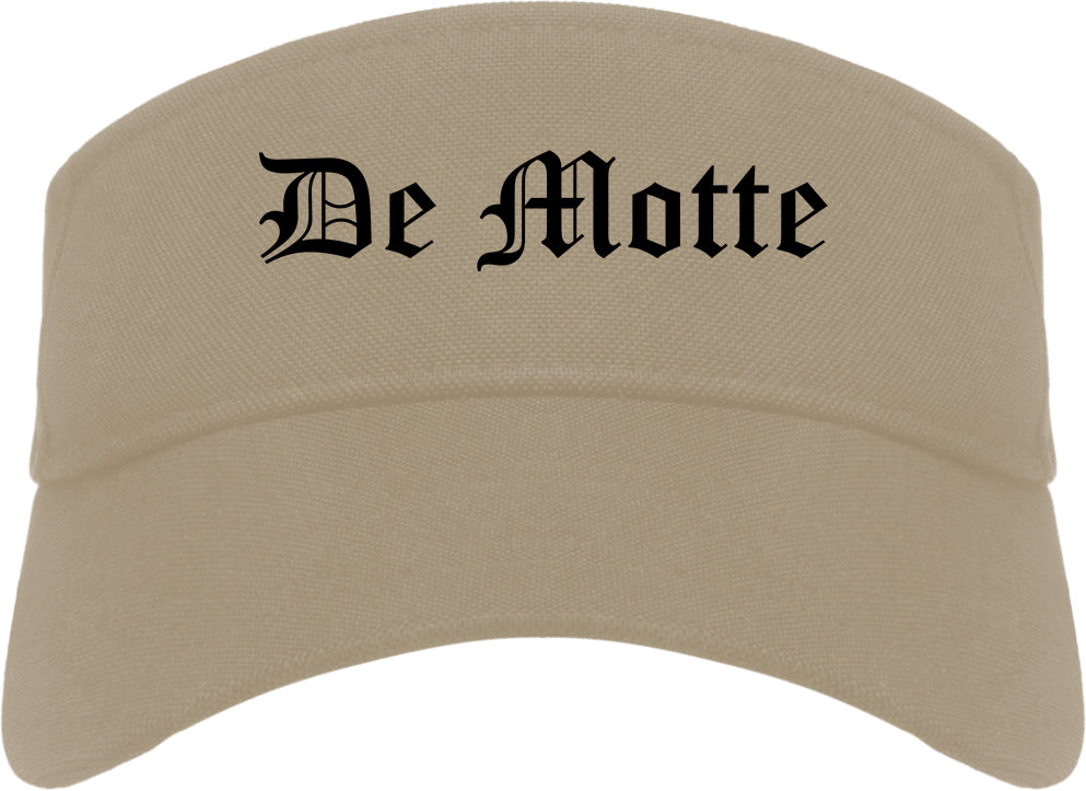 De Motte Indiana IN Old English Mens Visor Cap Hat Khaki