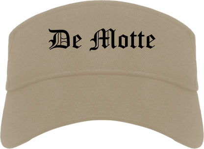 De Motte Indiana IN Old English Mens Visor Cap Hat Khaki