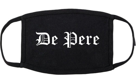 De Pere Wisconsin WI Old English Cotton Face Mask Black