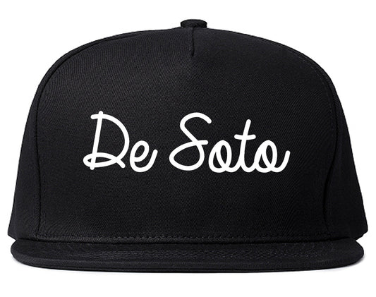 De Soto Kansas KS Script Mens Snapback Hat Black