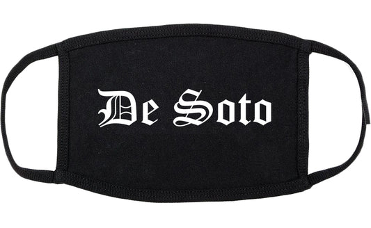 De Soto Missouri MO Old English Cotton Face Mask Black