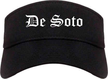 De Soto Missouri MO Old English Mens Visor Cap Hat Black