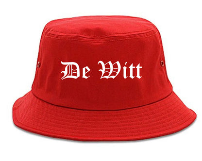 De Witt Iowa IA Old English Mens Bucket Hat Red