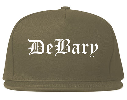 DeBary Florida FL Old English Mens Snapback Hat Grey