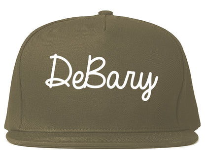 DeBary Florida FL Script Mens Snapback Hat Grey