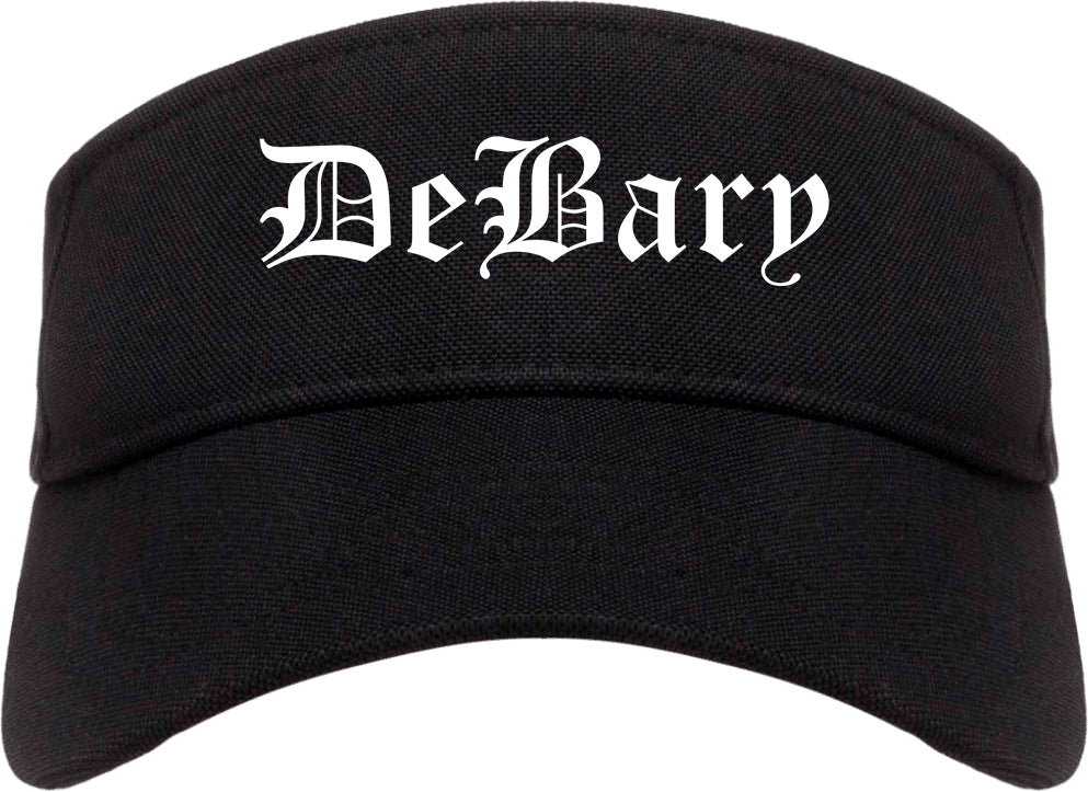 DeBary Florida FL Old English Mens Visor Cap Hat Black