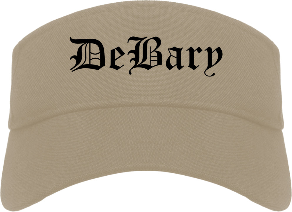 DeBary Florida FL Old English Mens Visor Cap Hat Khaki