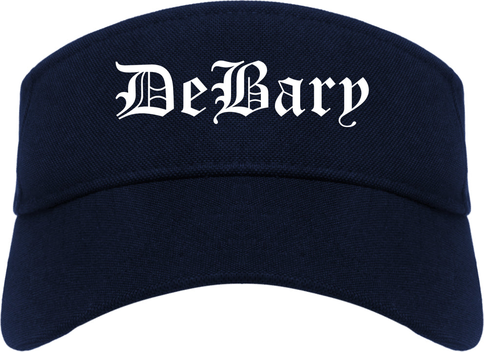 DeBary Florida FL Old English Mens Visor Cap Hat Navy Blue
