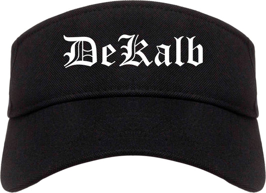 DeKalb Illinois IL Old English Mens Visor Cap Hat Black