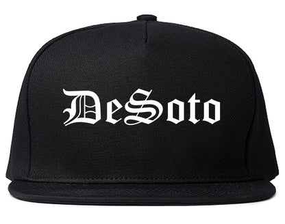 DeSoto Texas TX Old English Mens Snapback Hat Black