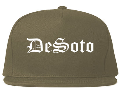 DeSoto Texas TX Old English Mens Snapback Hat Grey