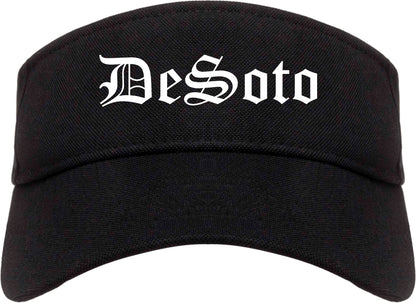 DeSoto Texas TX Old English Mens Visor Cap Hat Black