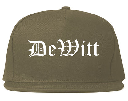 DeWitt Michigan MI Old English Mens Snapback Hat Grey