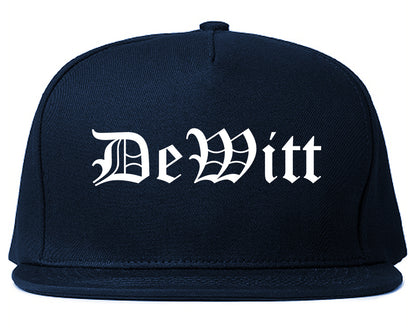 DeWitt Michigan MI Old English Mens Snapback Hat Navy Blue