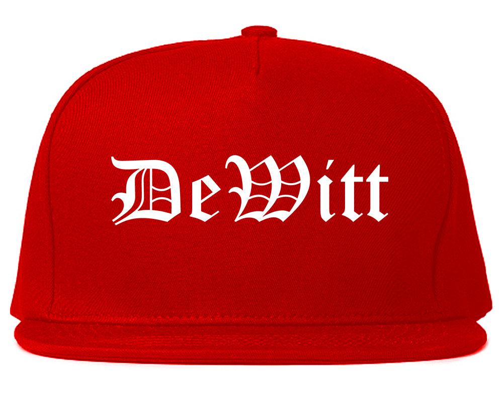DeWitt Michigan MI Old English Mens Snapback Hat Red