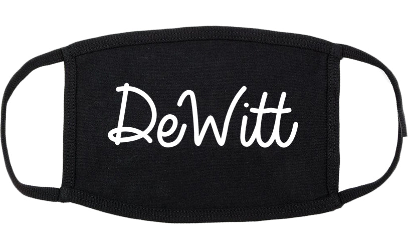 DeWitt Michigan MI Script Cotton Face Mask Black