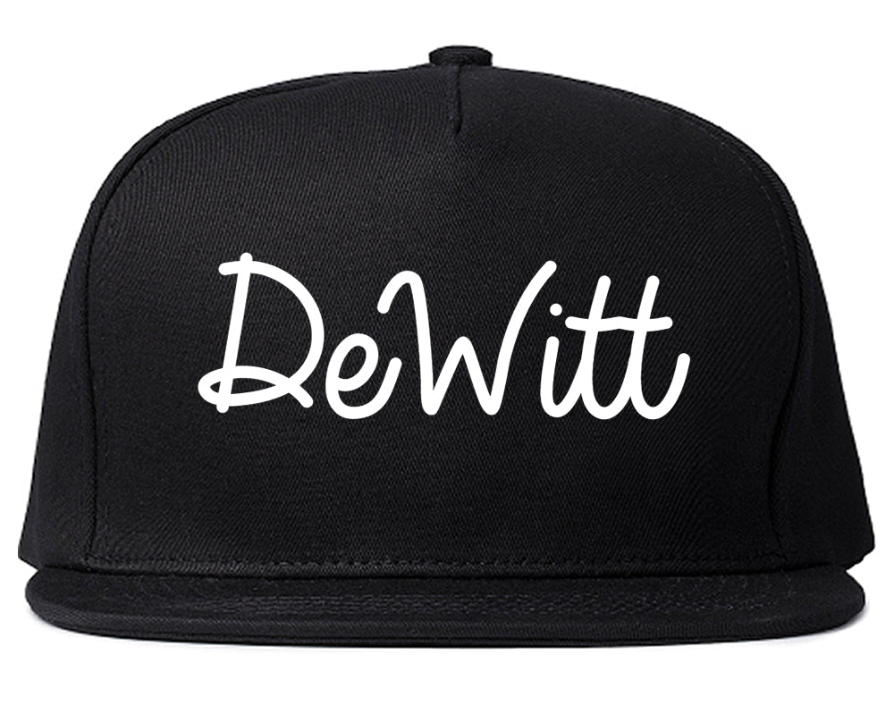 DeWitt Michigan MI Script Mens Snapback Hat Black