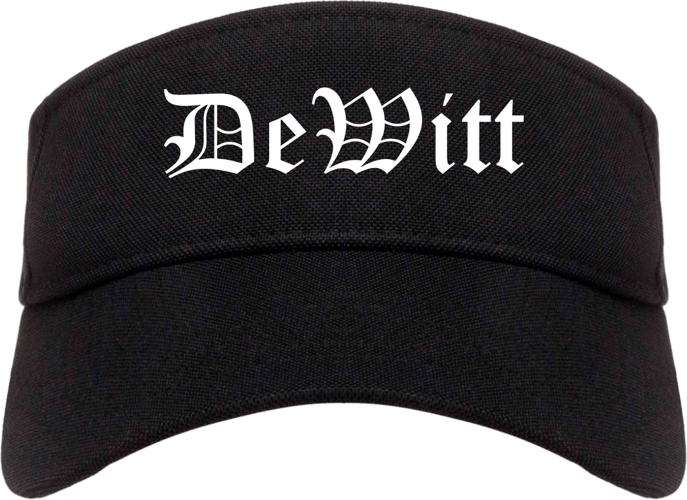DeWitt Michigan MI Old English Mens Visor Cap Hat Black
