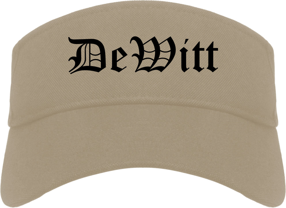 DeWitt Michigan MI Old English Mens Visor Cap Hat Khaki