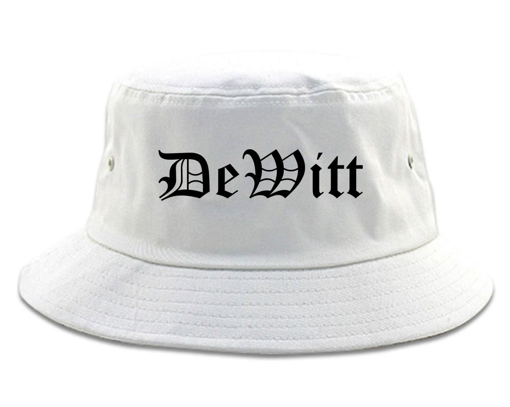 DeWitt Michigan MI Old English Mens Bucket Hat White