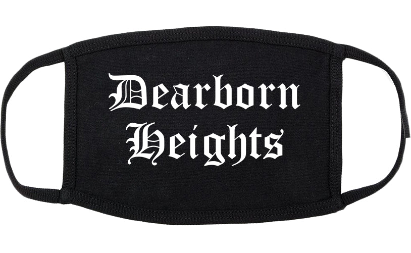Dearborn Heights Michigan MI Old English Cotton Face Mask Black