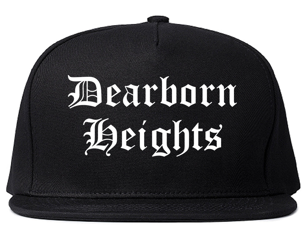 Dearborn Heights Michigan MI Old English Mens Snapback Hat Black