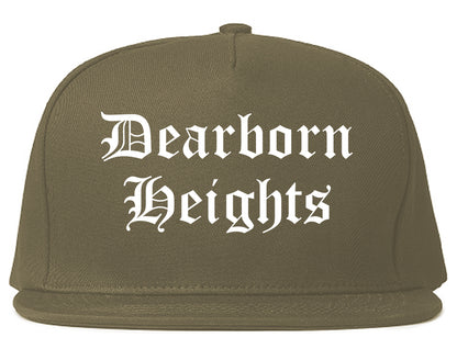 Dearborn Heights Michigan MI Old English Mens Snapback Hat Grey