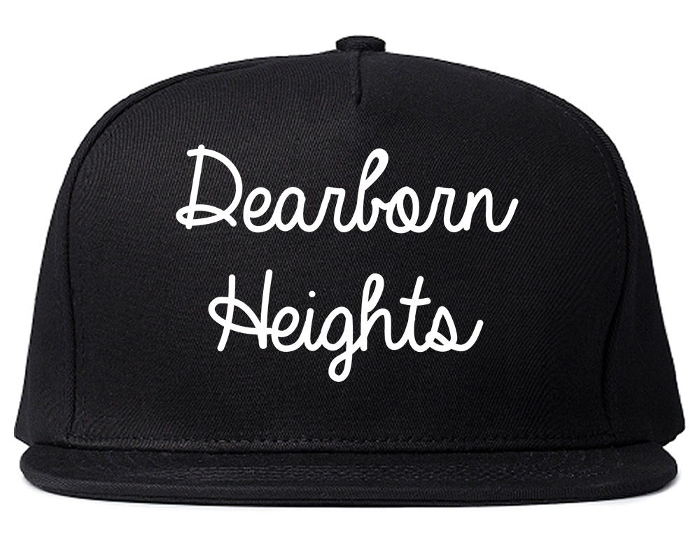 Dearborn Heights Michigan MI Script Mens Snapback Hat Black