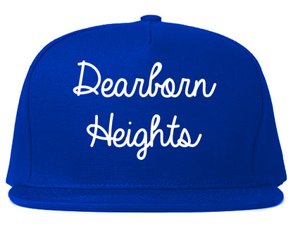 Dearborn Heights Michigan MI Script Mens Snapback Hat Royal Blue