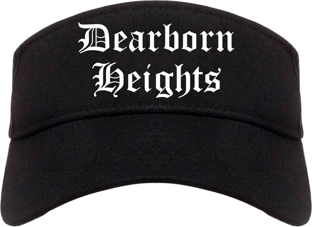Dearborn Heights Michigan MI Old English Mens Visor Cap Hat Black