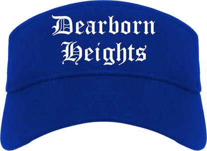 Dearborn Heights Michigan MI Old English Mens Visor Cap Hat Royal Blue